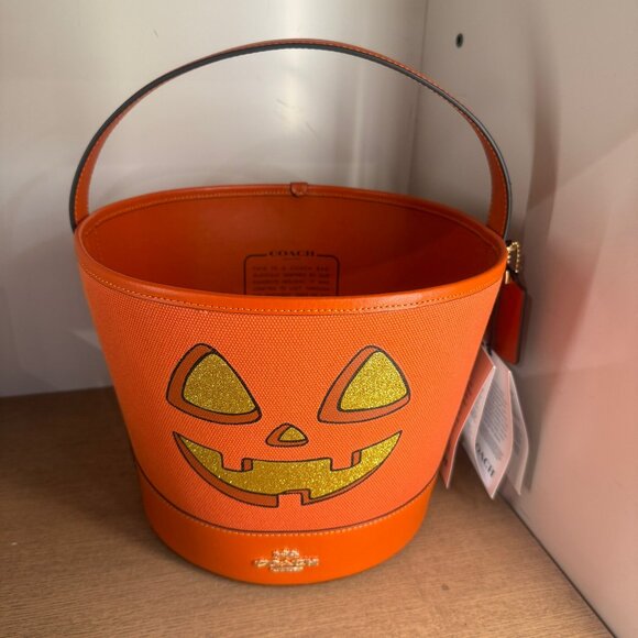 coach Trick Or Treat Bucket With Halloween Pumpkin cw533 - Picture 1 of 6